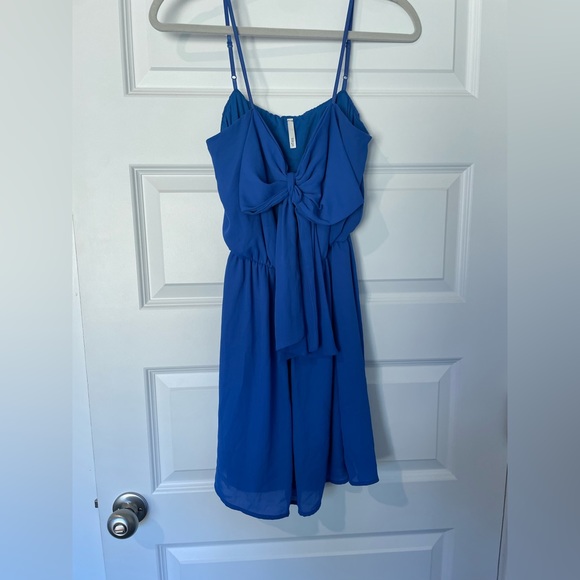 Sage- Blue Bow Dress- Size Large - Picture 1 of 8